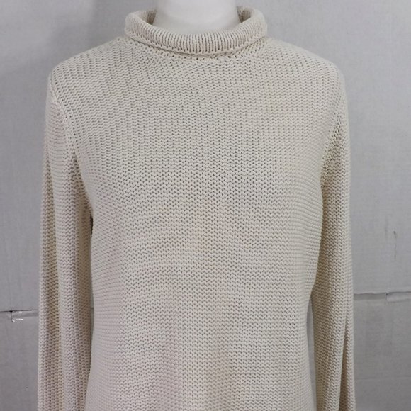 Liz Claiborne Off-White Cotton Knit Sweater M - Picture 3 of 16